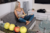  : Sexy blonde reads a book on a couch : sex scene #5