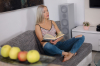  : Sexy blonde reads a book on a couch : sex scene #4