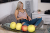  : Sexy blonde reads a book on a couch : sex scene #20
