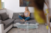  : Sexy blonde reads a book on a couch : sex scene #7