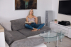 : Sexy blonde reads a book on a couch : sex scene #9