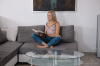  : Sexy blonde reads a book on a couch : sex scene #8