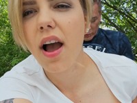 Kinky lovers take photos and fuck outdoors